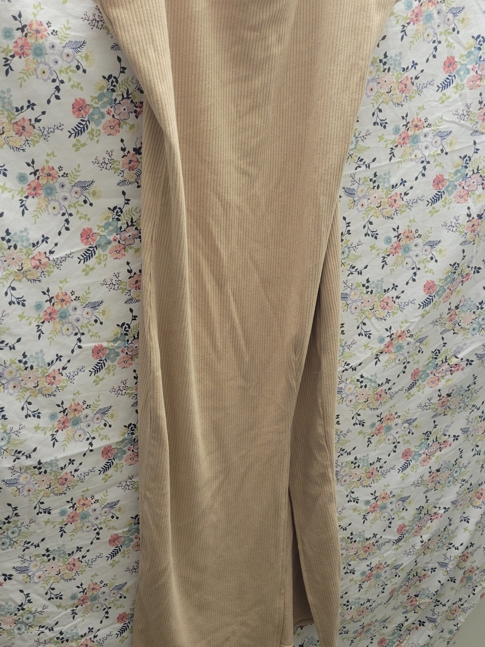 Forever 21 Tan Ribbed Maxi Dress